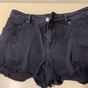 PacSun black festival jean shorts